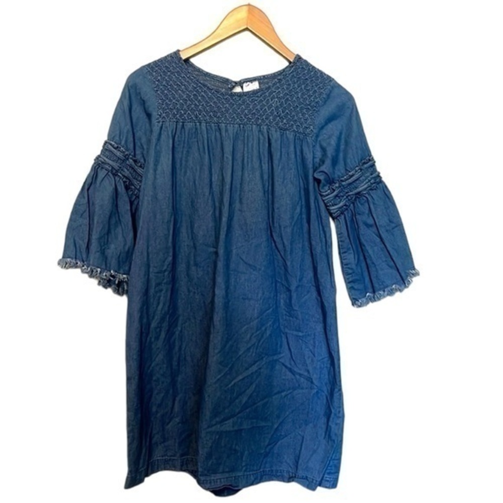 Women’s Tunic Top Size Small Denim Blue Color Wide 3/4 sleeves